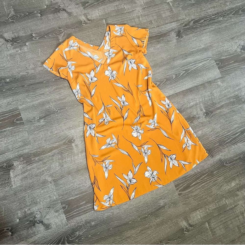 Target A New Day Orange Floral shift dress L